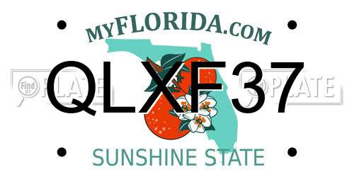 QLXF37 Florida License Plate
