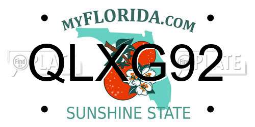 QLXG92 Florida License Plate
