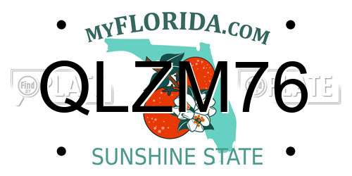 QLZM76 Florida License Plate