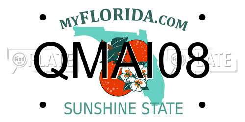 QMAI08 Florida License Plate