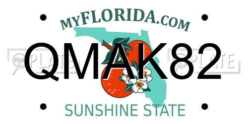 QMAK82 Florida License Plate