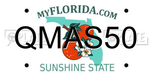 QMAS50 Florida License Plate