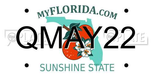 QMAY22 Florida License Plate