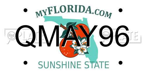 QMAY96 Florida License Plate