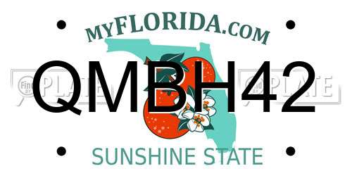 QMBH42 Florida License Plate