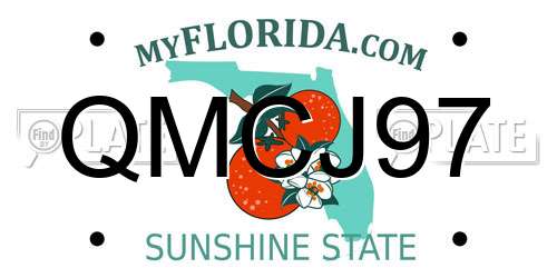 QMCJ97 Florida License Plate