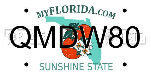 QMDW80 Florida License Plate