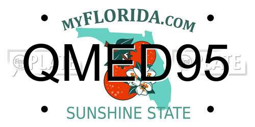 QMED95 Florida License Plate