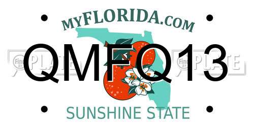 QMFQ13 Florida License Plate