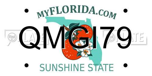 QMGI79 Florida License Plate