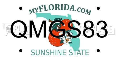 QMGS83 Florida License Plate