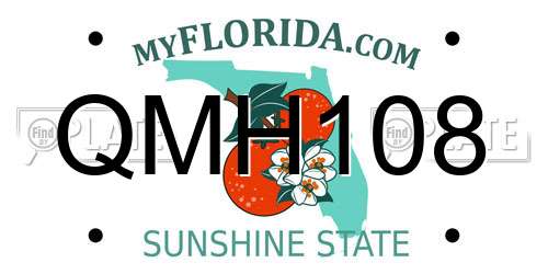 QMH108 Florida License Plate