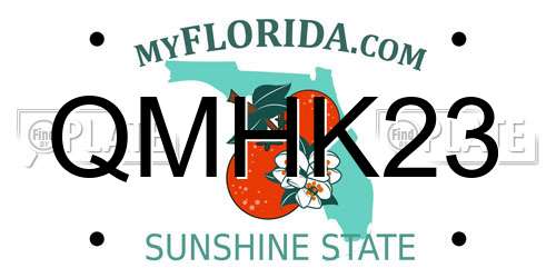 QMHK23 Florida License Plate
