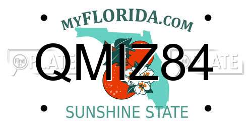 QMIZ84 Florida License Plate