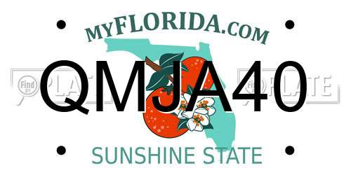 QMJA40 Florida License Plate