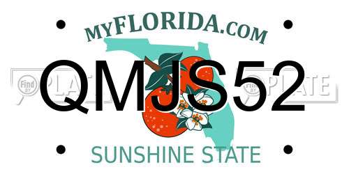 QMJS52 Florida License Plate