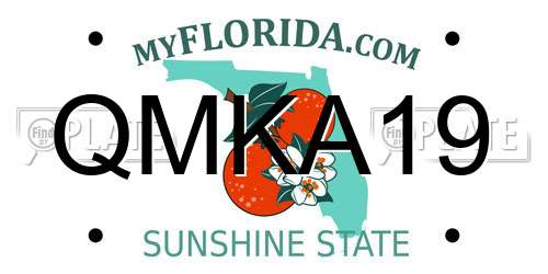 QMKA19 Florida License Plate