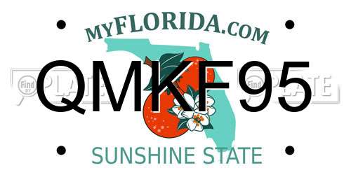QMKF95 Florida License Plate
