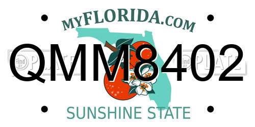 QMM8402 Florida License Plate