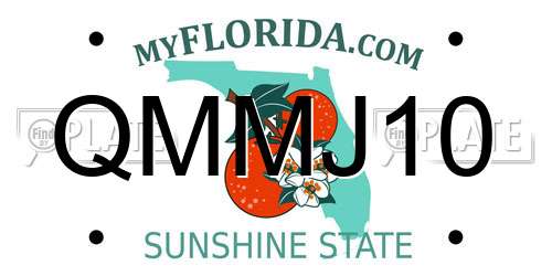 QMMJ10 Florida License Plate