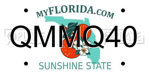 QMMQ40 Florida License Plate