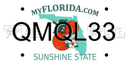 QMQL33 Florida License Plate