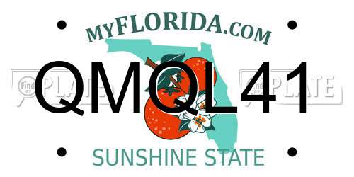 QMQL41 Florida License Plate