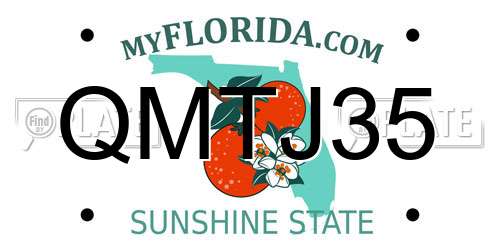 QMTJ35 Florida License Plate