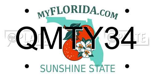 QMTY34 Florida License Plate