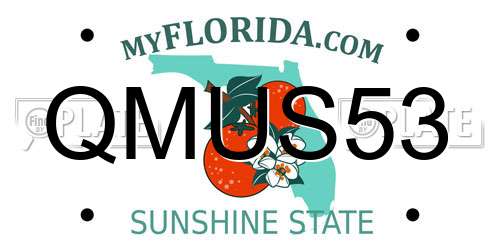 QMUS53 Florida License Plate