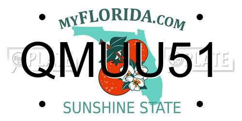 QMUU51 Florida License Plate