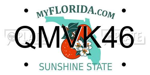 QMVK46 Florida License Plate