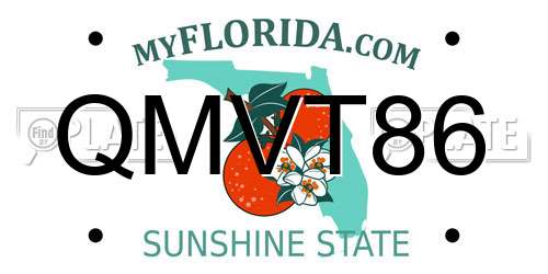 QMVT86 Florida License Plate
