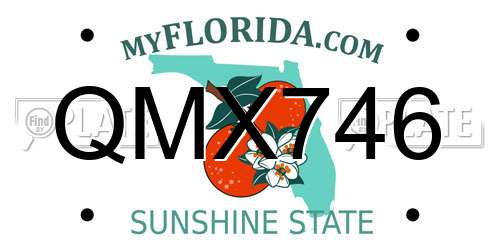 QMX746 Florida License Plate