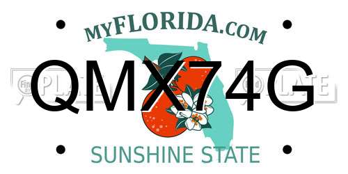 QMX74G Florida License Plate