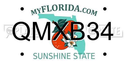 QMXB34 Florida License Plate