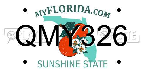 QMY326 Florida License Plate