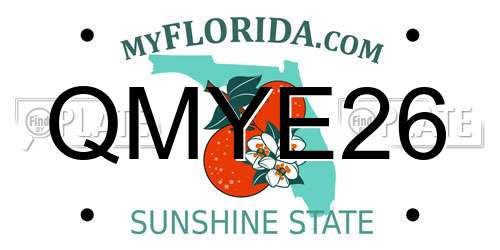 QMYE26 Florida License Plate