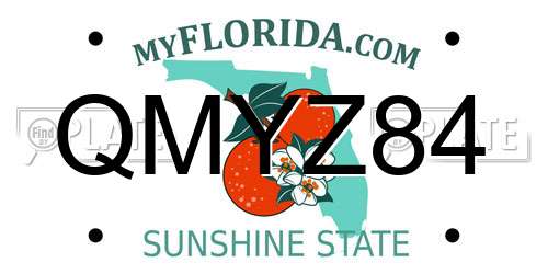 QMYZ84 Florida License Plate