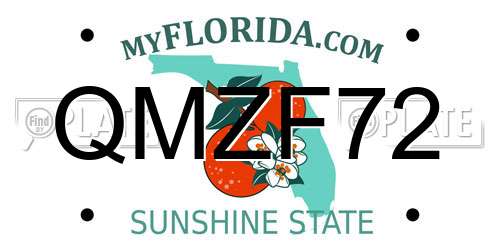 QMZF72 Florida License Plate