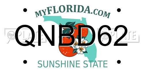 QNBD62 Florida License Plate