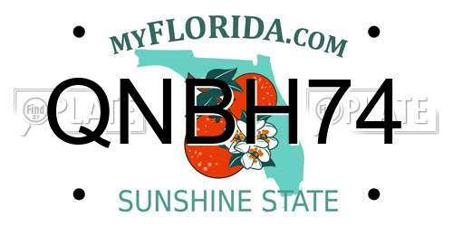QNBH74 Florida License Plate