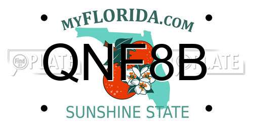 QNF8B Florida License Plate