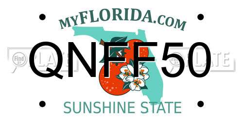 QNFF50 Florida License Plate