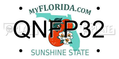QNFP32 Florida License Plate