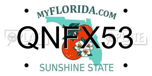 QNFX53 Florida License Plate
