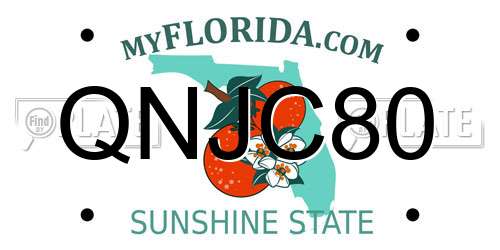 QNJC80 Florida License Plate