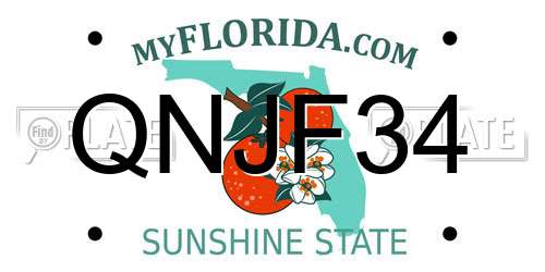 QNJF34 Florida License Plate