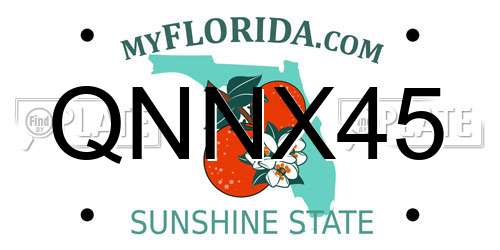 QNNX45 Florida License Plate