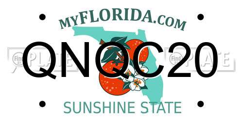 QNQC20 Florida License Plate
